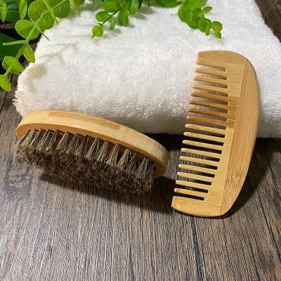 China 100% OEM Stock Private Label Wholesale Amazon Factory Price Middle Boar Bristle Adult Male Hot Sale Bamboo Wooden Brush for sale