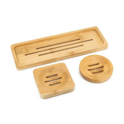 China Eco - Friendly Bathroom Soap Dish Wooden Soap Tray / Holder For Bath Shower for sale