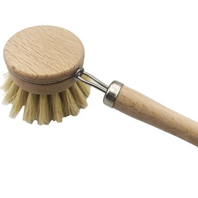 China Sustainable Kitchen Cleaning Brushes Wood Household Pot Scrubber Scrub Brush for sale