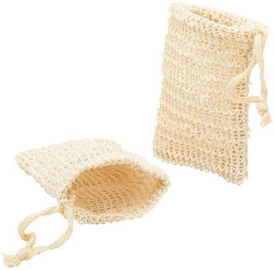 China Wholesale Size Free Sample Customized Available Sisal BIODEGRADABLE Mesh Soap Bag for sale