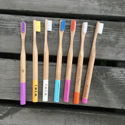 China Wholesale Natural Bamboo Toothbrush OEM Natural Nylon 4 Biodegradable Bamboo Toothbrush for sale