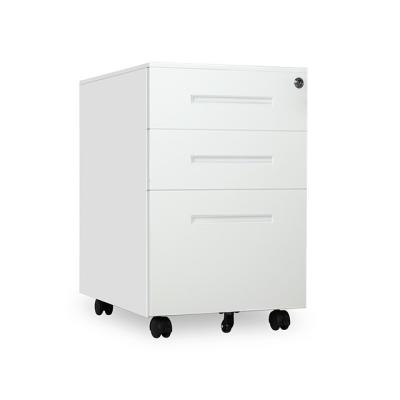 China Pedestal 3 Drawers (Other) Mobile Storage Cabinet Adjustable Colored Steel Metal Office Furniture Lockable Under Office Cabinet for sale