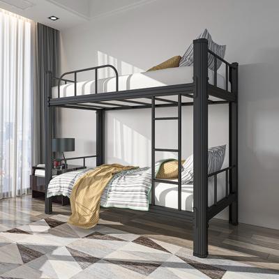 China Bunk Bed Double Layer Iron Frame Black White Thickened Steel Bed (Other) New Manufacture High Quality China Adjustable for sale