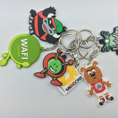 China Promotional Gifts Custom Design Key Chain 2D PVC 3D Soft Rubber Key Chain MOQ 300PCS for sale