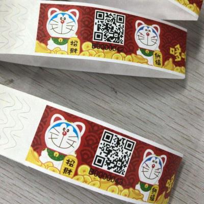 China Custom Europe QR Codes Print Waterproof Tyvek Wristband Paper Wristband for sale