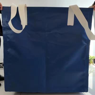 China Square Waterproof Recycled Jumbo Bag Flat Bottom / Side Discharge Design 500kg - 1500kg for sale