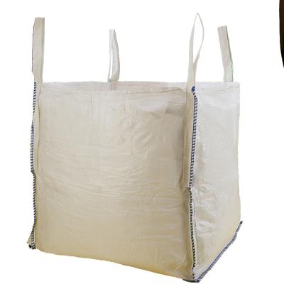 China Flexible Industrial PP Woven Jumbo Bags 4 Cross Comer Loops Founded 1 Ton / 500kg for sale