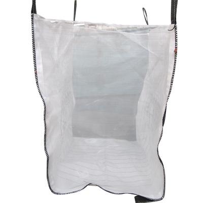 China Breathable Flat Bottom Vented Tonne Bags , Filling Spout Top One Ton Bulk Bags for sale