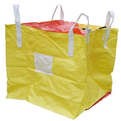 China Custom Size Yellow Super Sack Bag , Virgin PP Duffle Filling 1 Ton Bulk Bag for sale