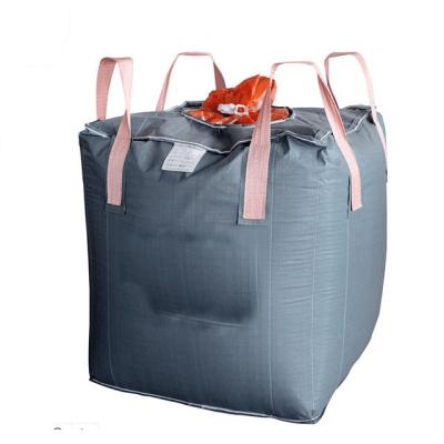 China UV Treated Grey Super Sack Bag Flat Bottom / Side Discharge Design Available for sale