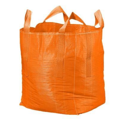 China Orange Flat Bottom Super Sack Bag Filling Spout Top / Full Open Top Available for sale