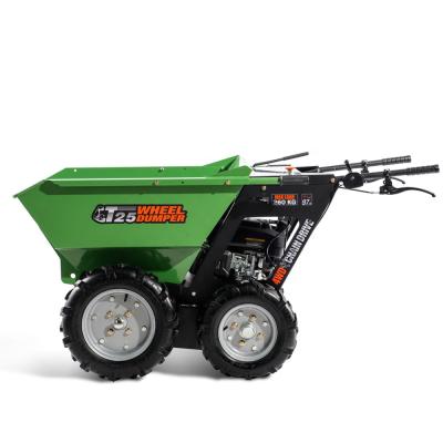 China Payload 250KG 5.5hp Mini Farms Self Propelled Gasoline Power 4x4 Dumper For Farm Vegetable for sale