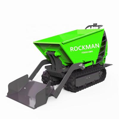 China Farms Gasoline Power Payload 500KG Mini Crawler Loader Dumper With Front Loader for sale