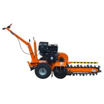 China Farms TUV CE Approved 15hp Gasoline Engine Power Mini Trencher Machine Digging Depth 60cm For Laying Cables for sale