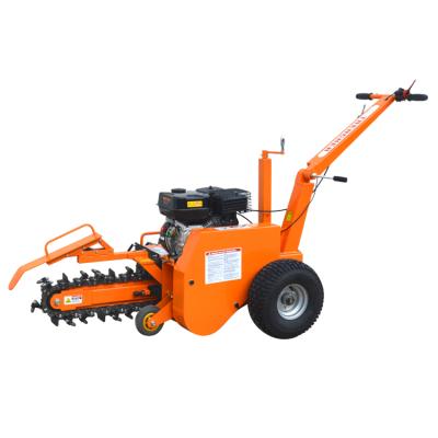 China Cultivate 420cc gasoline engine mini ditch trencher walking behind for farmland irrigation pipeline laying for sale