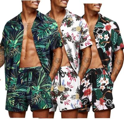 China Wholesale Price Breathable Custom Printed Mens Short Sleeve Summer Casual Hawaiian Shirts Set For Beach for sale