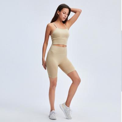 China Breathable Lady Sports Seamless Athletic Leggings Set Women Fitness Workout Apparel Gym Ribbed Activewear Long Sleeve Active Wear Yoga Set for sale