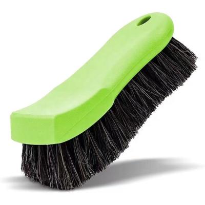 China Sweep Selected Retail Auto Leather Car Care Horse Hair Brush Large Cockpit Brush Handle Carpet Leather Plastic Brush for sale