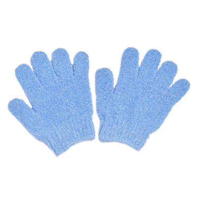 China All Natural Skyblue Exfoliating Gloves Bath Glove Shower Exfoliating Gloves Body Scrubber Bath Shower for sale