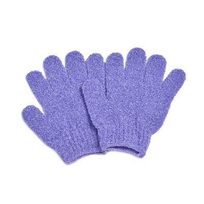 China All Natural Fashion Body Purple Skin Cell Remover Scrub Wash Mitt Bath For Shower Shower Bath Nylon Gloves for sale