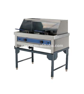 China Heavy Duty Hotel Potato Chips Fryer Industrial (Double Tank) Frying Machine for sale