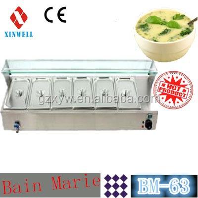 China 6 Stainless Steel Pots, Commercial Stainless Steel Food Warmer/Kitchen Fast Food Equipment/Bain Marie BM-63 for sale