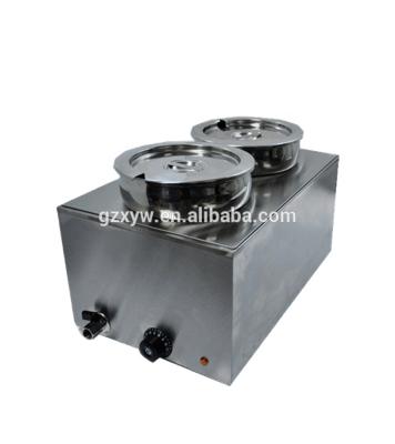 China For Insulation Soup......With CE Approved Stainless Steel Commercial Food Warmer Bain Marie With Glass Cover Electric BM-2RS for sale