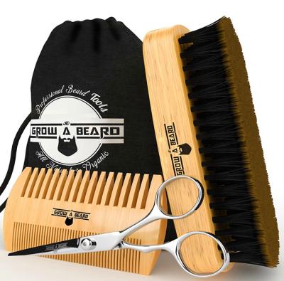 China Best Hot Selling Portable Amazon Beard Comb Wooden Beard Brush Comb For Men for sale