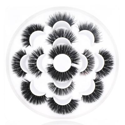 China Make Eyes Big And Beautiful 7 Pairs Of Lotus Packing 3d False Mink Eyelashes For Makeup for sale