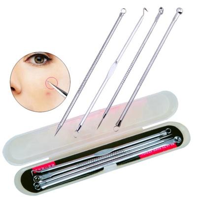 China 2019 Comedone 4pcs Convenient Extractor Kit, Stainless Steel Acne Blackhead Extractor Remover Needle for sale