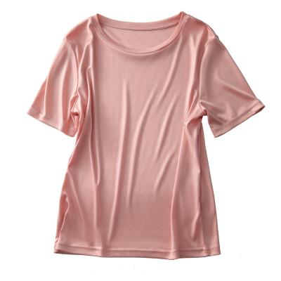 China Good Quality Fashion Summer Hot Selling Casual Pink O Neck Anti-pilling Plus T Shirts For Women for sale