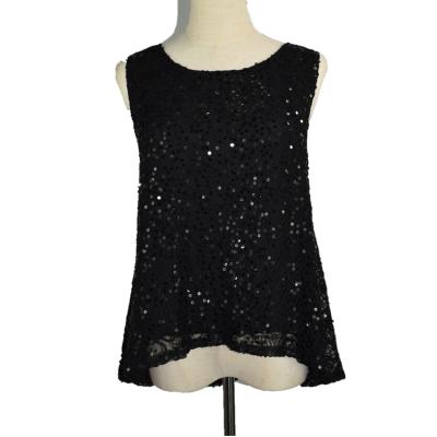 China Viable high quality body black sequin chiffon ladies tops plus size blouses and shirts for women for sale