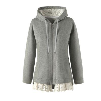 China Anti-wrinkle Customized 2021 High Quality Hot Sale Sportwear Long Sleeve Zipper Hoodies For Woman for sale