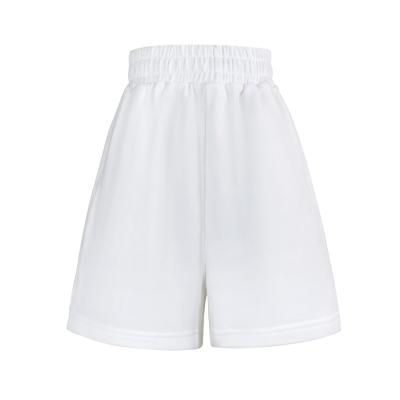 China Hot Selling Good Quality Anti-wrinkle Fleece Solid White Color Sporty And Casual Shorts For Women for sale