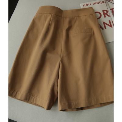 China Guaranteed Viable Lady Twill Fabric Solid Office Quality Unique Female Shorts With Pockets for sale