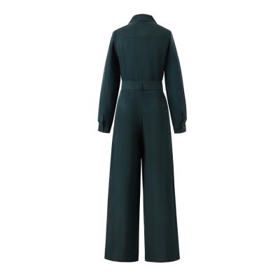 China Solid Color Unique Hot Sale Wide Leg Design Anti-pilling Long Sleeve Overalls For Women for sale