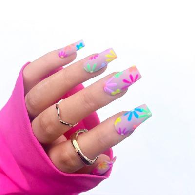 China Easy Apply Rainbow Flower Nail Art Decal Sun Flower Nail Art Phototherapy Nail DIY for sale