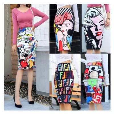 China AIXI Digital Anti-Static Wholesale Printing Elegant Pencil Skirts For Women High Waist Skirt for sale