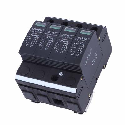 China T2 60KA 4P Surge Protector Lighting SPD B60 Surge Protection Device In Power Distribution Cabinet LY1-B60 for sale