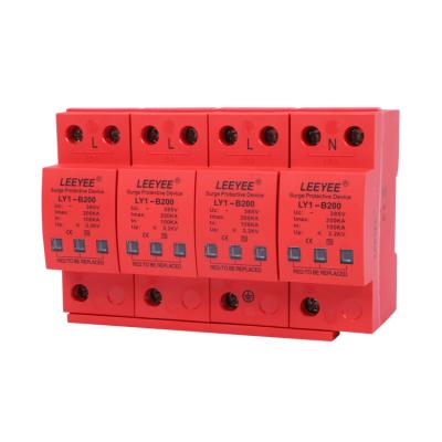 China PBT 4P Imax 200ka AC385V Leeyee Surge Protection Device AC Surge Protector for Lightning Protection for sale