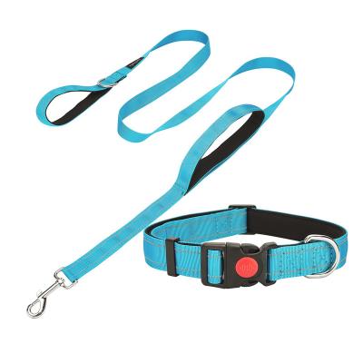 China Stocked Custom Reflective Dog Collar And Leash Set Pet Collars Leashes For Dog Nylon Dog Leash for sale