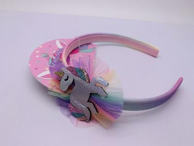 China Polyester Girls Unicorn Hair Band, Acessórios de cabelo Rainbow para crianças à venda