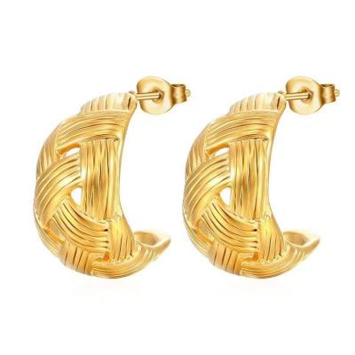 China Gold and Sliver Stud Earrings with Screw Back Fastening in Plated Finish for sale