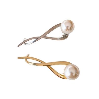 China Golden and Silvery Hair Clip with Pearl Customize Designs for You for sale