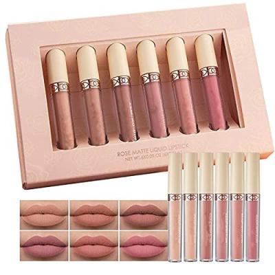 China Hot Selling Sunscreen Make Up Set Waterproof 6 Colors Waterproof Long Lasting Matte Liquid Lipstick Box Set Private Label for sale