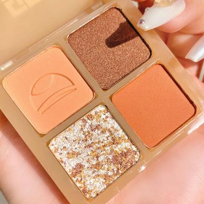 China Fashion New Arrival Waterproof Eyeshadow Palette 4 Colors Waterproof to Shimmer High Quality Glitter Eyeshadow Pallates Palette for sale