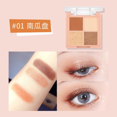 China Affordable Tray Cosmetics Beauty Mini Four Color Eyeshadow Palette Waterproof Makeup Tea Tinted Eyeshadow Palette Cosmetics for sale