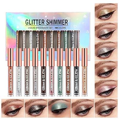 China Wholesale Recycled Glitter Eyeshadow Liquid Matte Logo Private Label Glitter Eye Shadow Custom OEM/ODM Eyeliner Pen Waterproof for sale