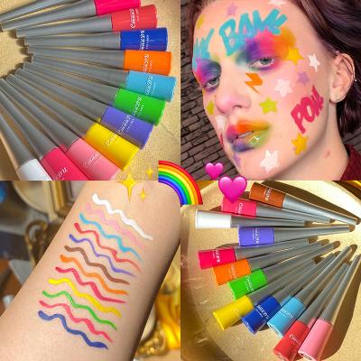 China Waterproof 12 Colors Neon Eyeliner Pencil Waterproof Eye Liner Pen Women Blue Green White Colored Liquid Colorful Eyeliner for sale