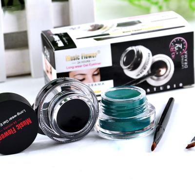 China Waterproof 2 in 1 Coffee + Black Make Up Waterproof Cosmetics Set Eye Liner Makeup Brown Gel Eyeliner Private Label for sale